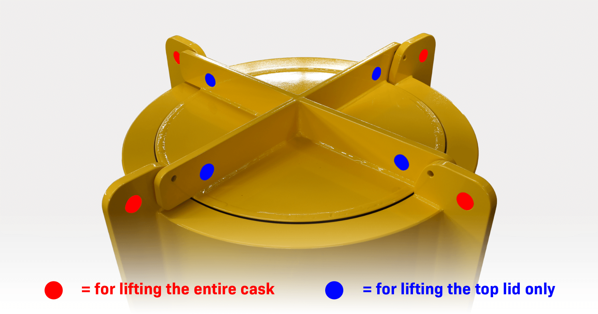 Lead shielded cask lifting points made by Nuclear Shields