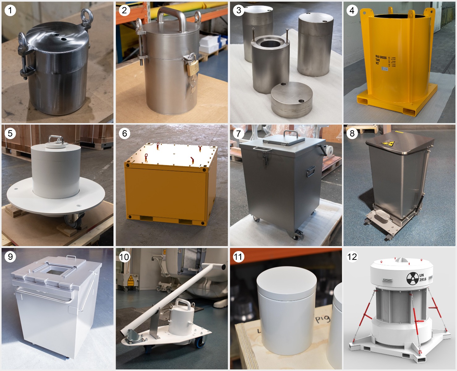 Shielded containers for radioactive material