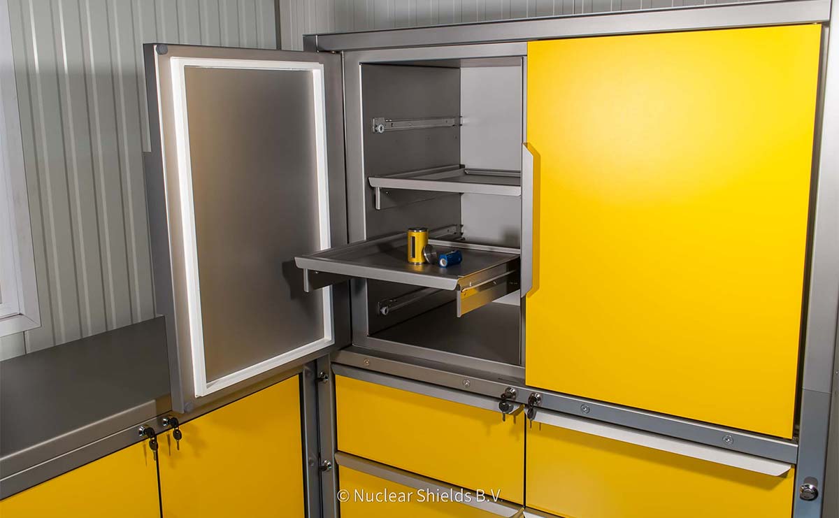 Lead shielded cabinet setup for hotlab manufactured by Nuclear Shields-3