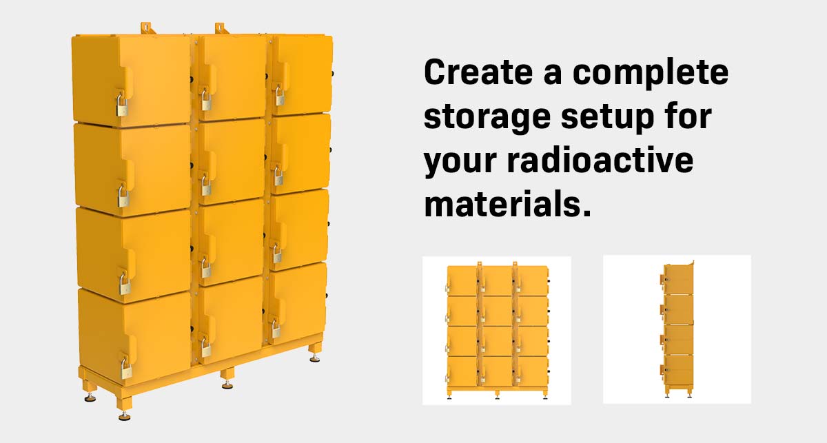 Lead lined safe setup manufactured by Nuclear Shields