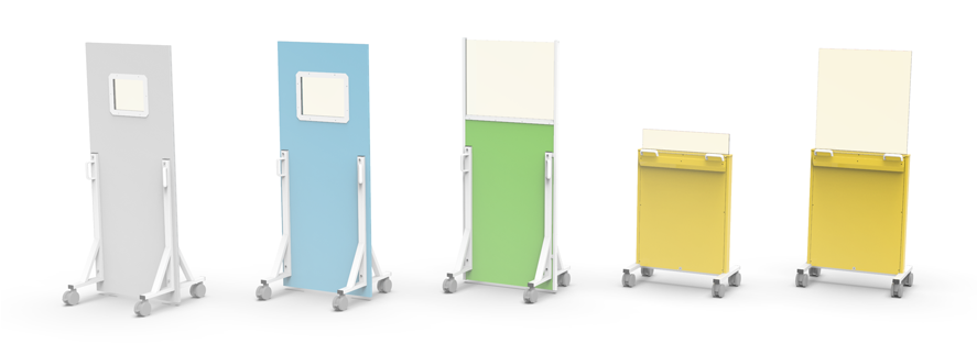 Mobile x-ray barriers for radiology departments