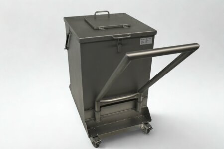 Mobile Shielded Waste Bin - 293L - 6 mm