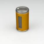 4 mm tungsten sliding vial shield- Yellow/Gold