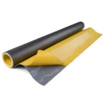 Lead sheet roll with adhesive backing for radiation shielding