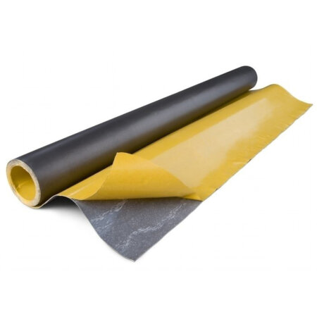 Lead sheet roll with adhesive backing for radiation shielding