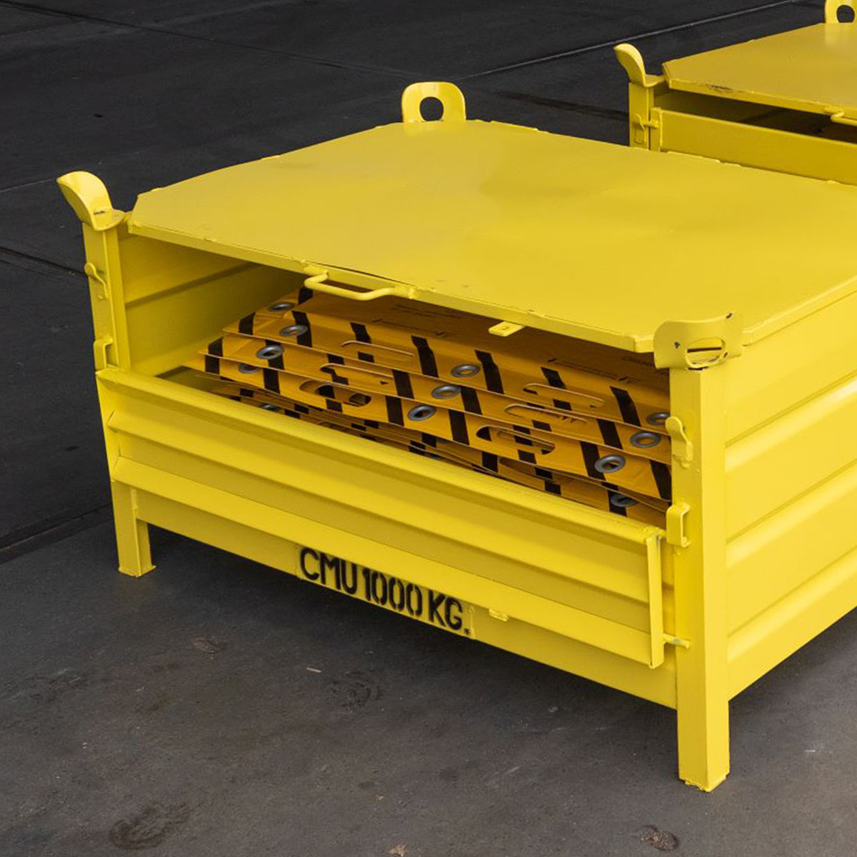 lead-blankets-radiation-protection-container container with stack of flexible lead blankets for radiation protection