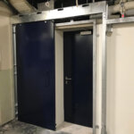 lead shielded sliding door for radiation protection