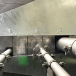 lead shielding blocks with pipes going through them