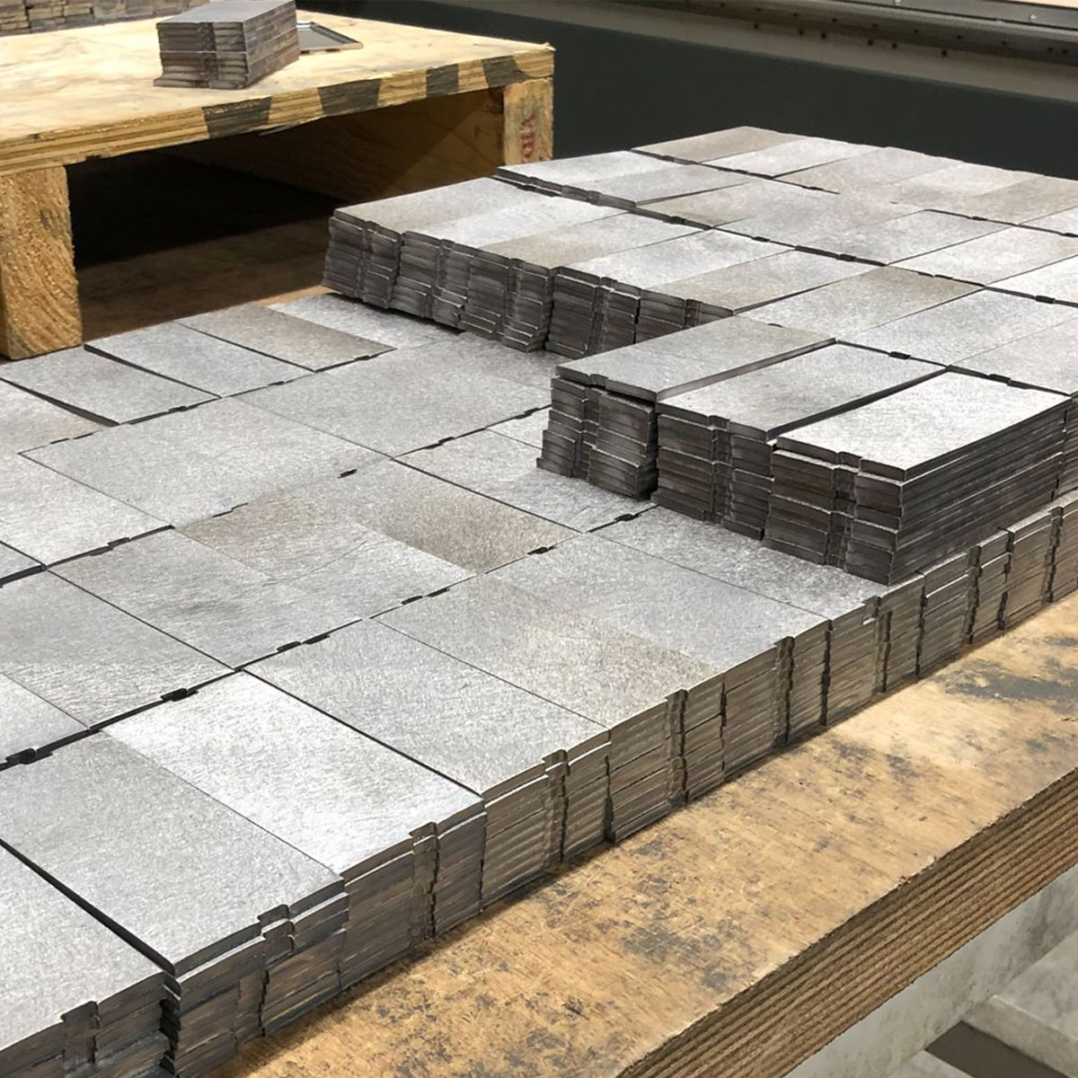 big batch of custom lead shielding parts for equipment manufacturers