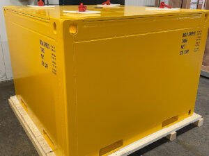 lead shielded nuclear waste container for radioactive waste storage