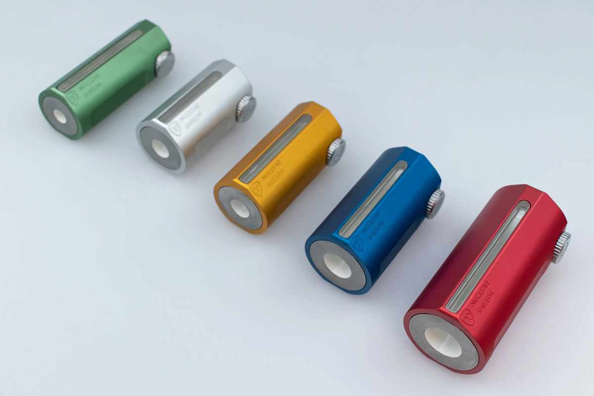 tungsten PET syringe shields with lead glass viewing window for nuclear medicine.